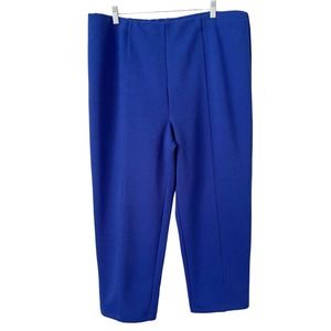 Bob Mackie Blue Textured Pull On Cropped Trouser Pants Women’s Size XL